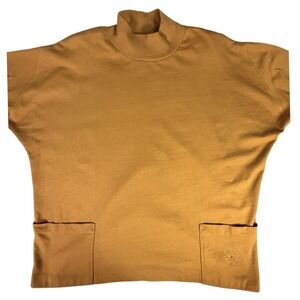 Limited Express Mock Neck Long Sleeve Top Gold Embroidered Pocket Women's Large